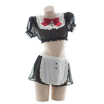Womens Cute Anime Maid Costume Lingerie Lolita Japanese Schoolgirl Uniform Mesh - £12.41 GBP