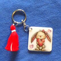 Adorable Little Love Bunny - Handmade Keychain - $15.00