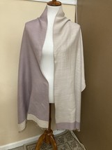 Ann Taylor Wool Silk Scarf Soft Lavender Colorblock Shawl Wrap 78”x 22&quot; Pale - £23.38 GBP