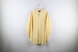 Vtg 90s Ralph Lauren Mens 17 35 Faded Cotton Collared Button Down Shirt Yellow - £31.54 GBP