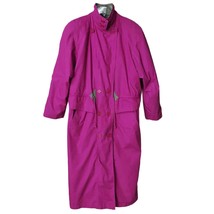 Vintage 80-90s CLIPPER MIST London Fog Fuchsia Pink Parka Trench Coat Women&#39;s 12 - £30.93 GBP