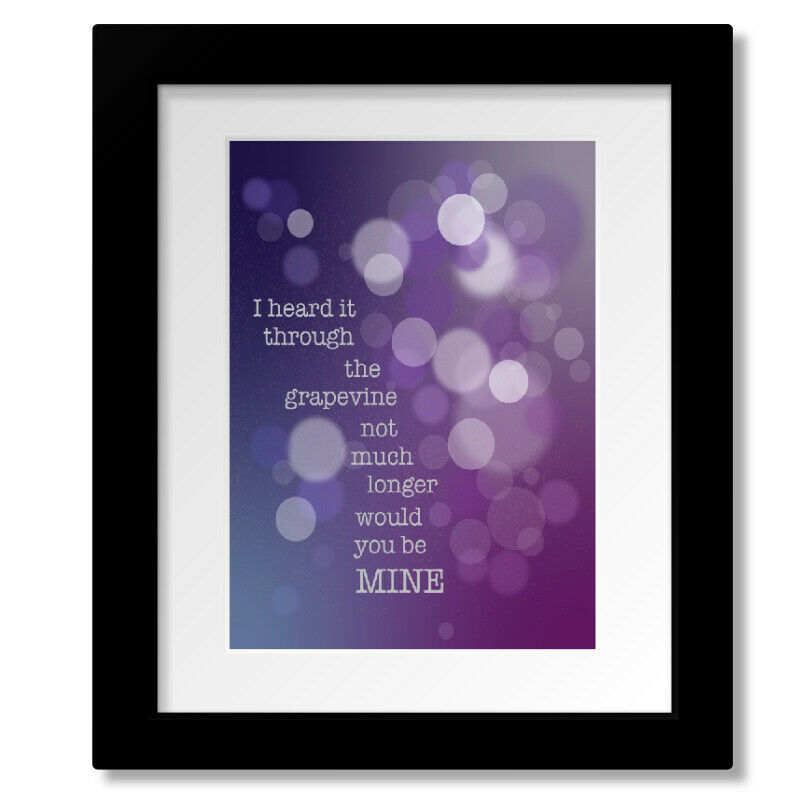 Heard it Through the Grapevine, Marvin Gaye - Song Lyric Art Print Canvas Plaque
