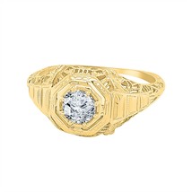 1 Karat Moissanit Filigraner Ring Herren Schmuck 18K Gelb Vergoldet Herren Ring - £250.73 GBP