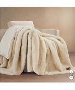 Frye Throw Cream Luxe Faux Fur Reversible Silky Soft High-Pile Heavyweight - €58,80 EUR