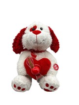 Animatronics Sound and Light Musical Valentines Day Plush Dog 10&quot; Ribbon Video - £22.08 GBP