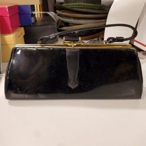 Black Purse with Gold Hardware, Black Strap, Zip Pocket - £31.60 GBP