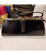Black Purse with Gold Hardware, Black Strap, Zip Pocket - £31.13 GBP
