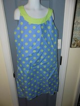 Maggie Breen Too Blue W/Green Polka Dot Lined Dress Size 12 Girl&#39;s NEW - £25.80 GBP