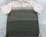 Under Armour Polo Shirt Mens 2XL Green White Striped Loose Heat Gear Col... - $11.29