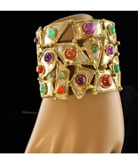 Vintage Modernist Cuff  Vintage artisan Bracelet  WIde statement bangle ... - £99.62 GBP