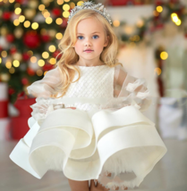 Princesses Baby Girl Model Piano Host Birthday Fluffy Kids Dress Multi S... - $210.00