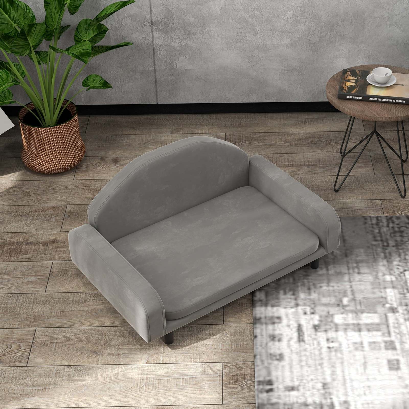 PawHut Elevated Dog Sofa: Gray, Small & Medium Item image 7