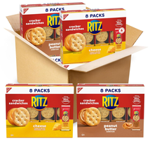 RITZ Peanut Butter Sandwich Cracker Snacks and Cheese Sandwich Crackers, Snack C - £26.07 GBP