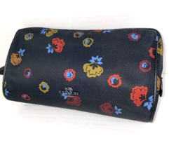 Coach Soft Nylon Cosmetic Bag Floral Mist Black Zip 24283   M4 - $59.39