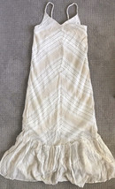 Knox Rose Long Sleeveless Spagetti Strap Cotton Striped White Cream Dres... - £9.05 GBP