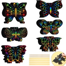 Butterfly Scratch Cards For Kids Scratch Crafts Art Card Rainbow Summer ... - £17.95 GBP