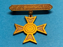 CIRCA 1907, US ARMY NATIONAL GUARD, PISTOL SHARPSHOOTER BADGE, HALLMARKED - $145.00