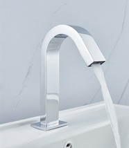 Bathroom Sensor Chrome Washbasin Basin sink Faucet Square single Cold deck mount - £93.47 GBP