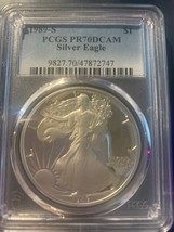1989-S American Silver Eagle- PCGS- PR70 DCAM- Blue Label - £261.38 GBP
