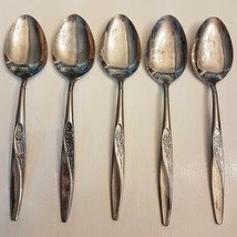 Long Stem Rose Pattern Table Spoon LOT of 5 Stainless Steel Japan G Diam... - £19.55 GBP