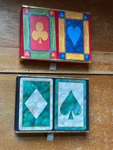 Vintage Lot of Congress Green &amp; Cream Spade Diamond Club Heart Deck of Playing - £13.26 GBP