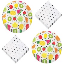 HOME &amp; HOOPLA Chic Tutti Frutti Party Supplies - Fruit Slice Round Paper Dinner  - £13.58 GBP
