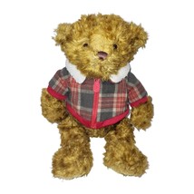 Gund Hagen 88986 Brown Christmas Bear Plush 17" Coat Sweater Winter Shaggy - $8.82