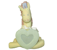 Vintage Hallmark Plush Photo Frame Rattle Yellow Giraffe Blue Pink Mane 1992 - £12.38 GBP