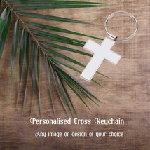 Sublimation Cross Keychain Blank – White Metal – DIY Heat Transfer Key R... - €3,86 EUR