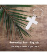 Sublimation Cross Keychain Blank – White Metal – DIY Heat Transfer Key R... - €3,87 EUR