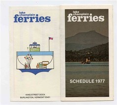 Lake Champlain Ferries Schedule Brochure 1977 Map Fares  - £14.12 GBP