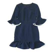 NWT Black Halo Brooklyn in Pacific Blue Tipped Trim Mini Dress 4 $390 - £56.66 GBP