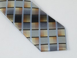 Men's  Nautica Tie/Hankie/Tie Bar Set Woven Silky Feel #Nautica-8 Tan Gray image 4