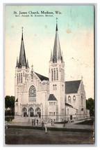 St James Catholic Church Madison Wisconsin WI 1919 DB Postcard P24 - £11.91 GBP