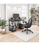 Industrial Writing Desk, Black Metal Frame, Modern Style - $222.75 CAD