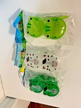 New 9 pc Set Frog Green Zebra White Zebra 6 snack container 3 spoons - $8.91