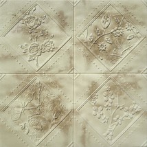 Dundee Deco PJ2216 Beige, Brown Flowers in Rhombus 3D Wall Panel, Peel and Stick - £10.13 GBP+