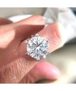 10.00 CT  Round Brilliant GH Color Moissanite Ring Solid 10K White Gold ... - €1.551,12 EUR