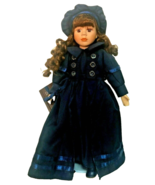 Design PS Victorian Porcelain Doll 15&#39;&#39; w/Long Blue Coat &amp; Satin Trim Ha... - $49.64 CAD