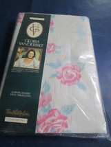 Gloria Vanderbilt flannel backed viny tablecloth 52x90&quot; oblong - £42.72 GBP