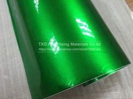 New Arrival 4&quot;/8&quot;/12&quot;/16&quot;/20&quot;/24&quot;X60&quot;/Lot Green Glossy  chrome lic wrap film wit - £94.61 GBP