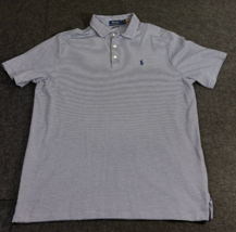 Polo Ralph Lauren Polo Shirt Men’s Size Large Classic Fit Blue White Striped - £14.04 GBP