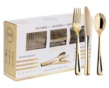 300Pcs Gold Plastic Silverware - Gold Plastic Cutlery Set Disposable Fla... - $62.99