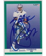 Emmitt Smith Signed Autographed 1991 Fleer Football Card - Dallas Cowboys - €30,17 EUR
