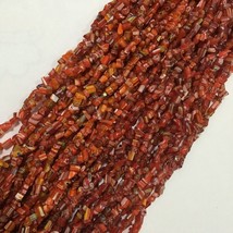 Millefiori Glass chip Beads  lot of 5 strands Dark Red 2~7x3~7mm very re... - $9.49