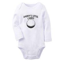 Daddy&#39;s Little Caddy Funny Baby Bodysuits Newborn Rompers Infant Long Ju... - £9.42 GBP