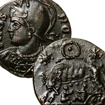 She Wolf Suckling Twins. Very Rare Ric R4! Constantine The Great. Au Roman Coin - $350.55