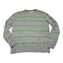 Urban Pipeline Sweater Mens Large Gray Green Striped Cotton Knit Ribbed Pullover - £16.23 GBP