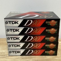 5 TDK D90 High Output 90 Minute IECI/Type I Cassette Tapes, Set of 5 - £13.63 GBP