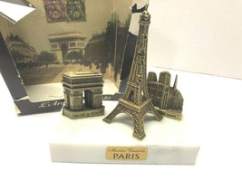 Paris France L&#39;Arc de Triomphe Eiffel Tower Notre Dame MARBLE Miniature ... - £15.78 GBP